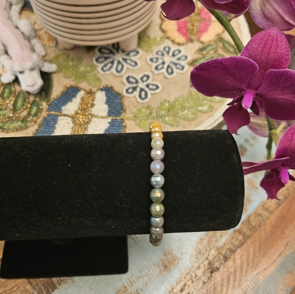 Ombre Faceted Jasper Beaded Stone Bracelet - Picture 5 of 8